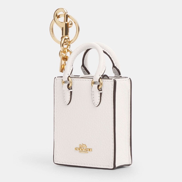 COACH North/South Mini Tote Bag Charm in Gold/Chalk - NWT - Picture 1 of 2